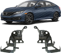 Set of 2 Front Fender Support Bracket Right Passenger & Left Driver Side Direct Replacement Compatible with 2016-2021 Honda Civic HO1245108 HO1244108 60213TBAA00ZZ 60263TBAA00ZZ