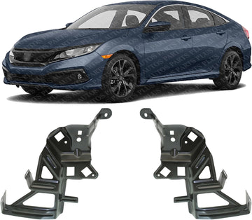 Set of 2 Front Fender Support Bracket Right Passenger & Left Driver Side Direct Replacement Compatible with 2016-2021 Honda Civic HO1245108 HO1244108 60213TBAA00ZZ 60263TBAA00ZZ