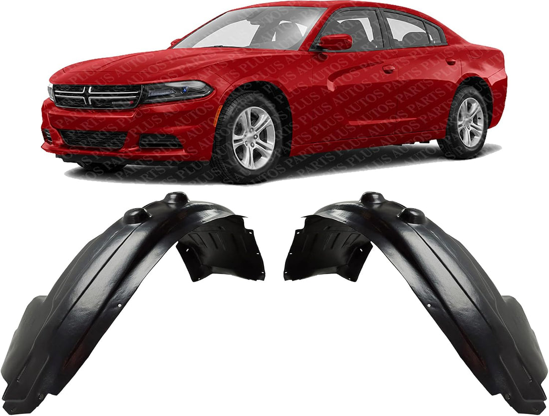 Set Of 2 Front Fender Liner Right Passenger & Left Driver Side Direct Replacement Compatible With 2015-2018 Dodge Charger CH1249177 CH1248177 68477156AB 68477156AA 68477157AB