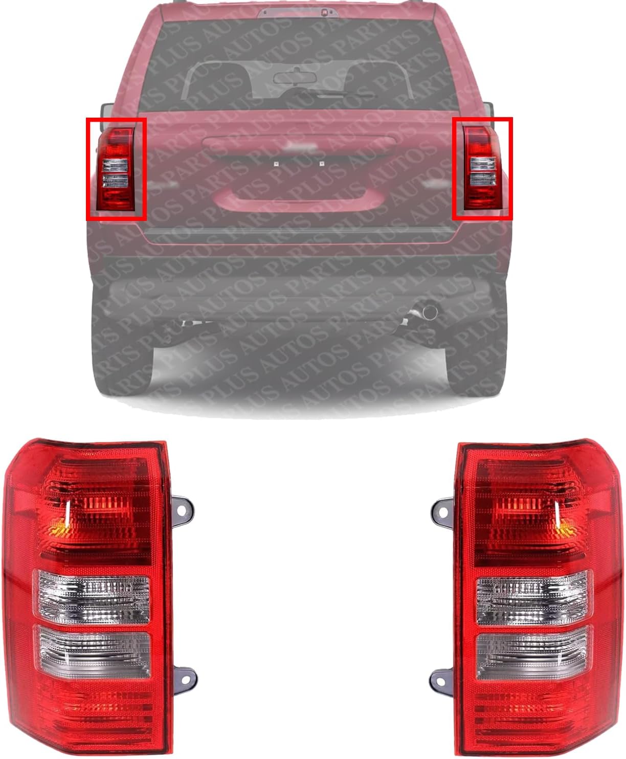 Set Of 2 Tail Light Assembly Right Passenger & Left Driver Side Direct Replacement Compatible With 2008-2017 Jeep Patriot 5160364AG-PFM 5160365AG-PFM
