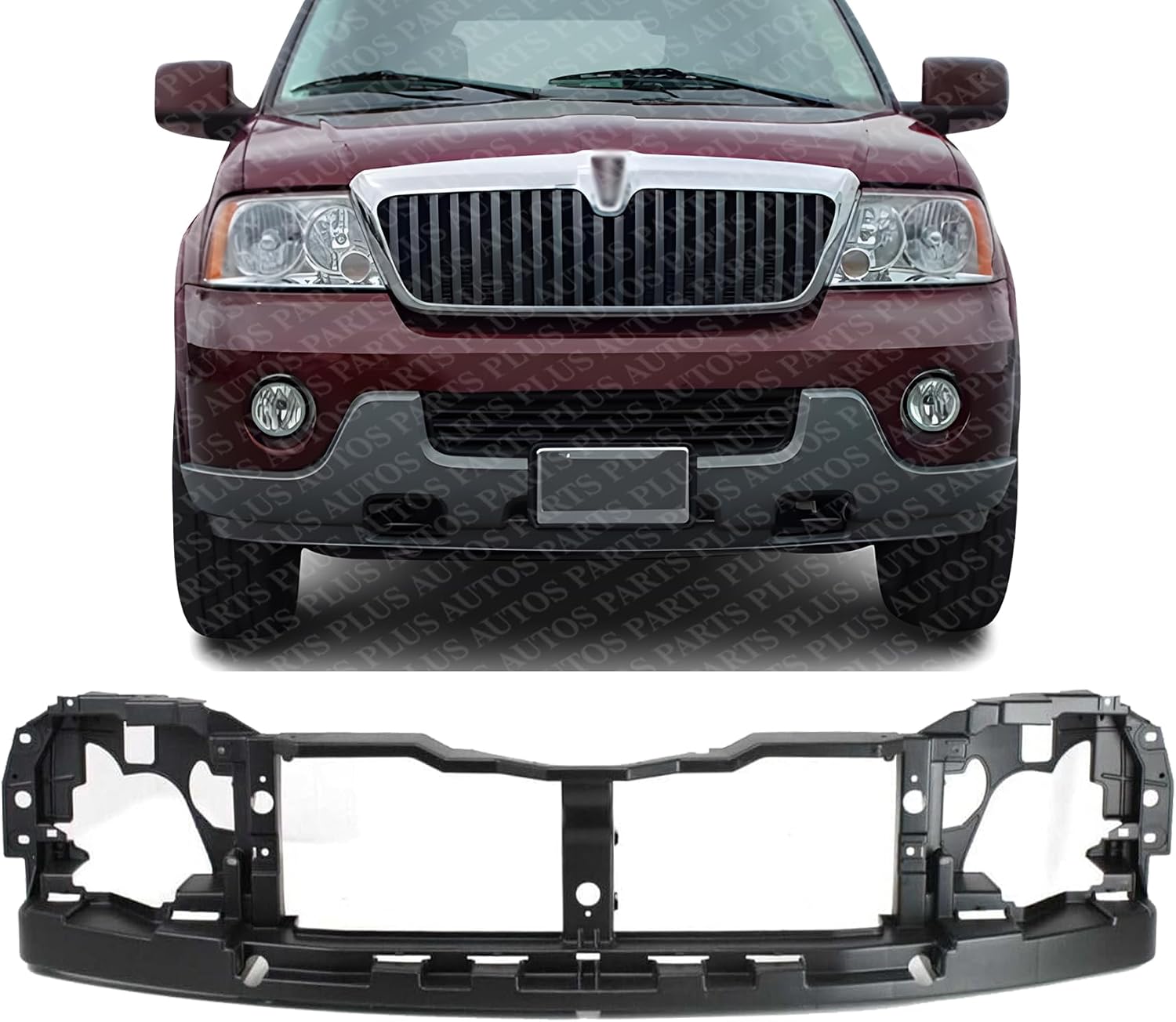 Front Grille Opening Header Panel Thermoplastic Direct Replacement Compatible With 2003-2006 Lincoln Navigator FO1221127 2L7Z8A284AA