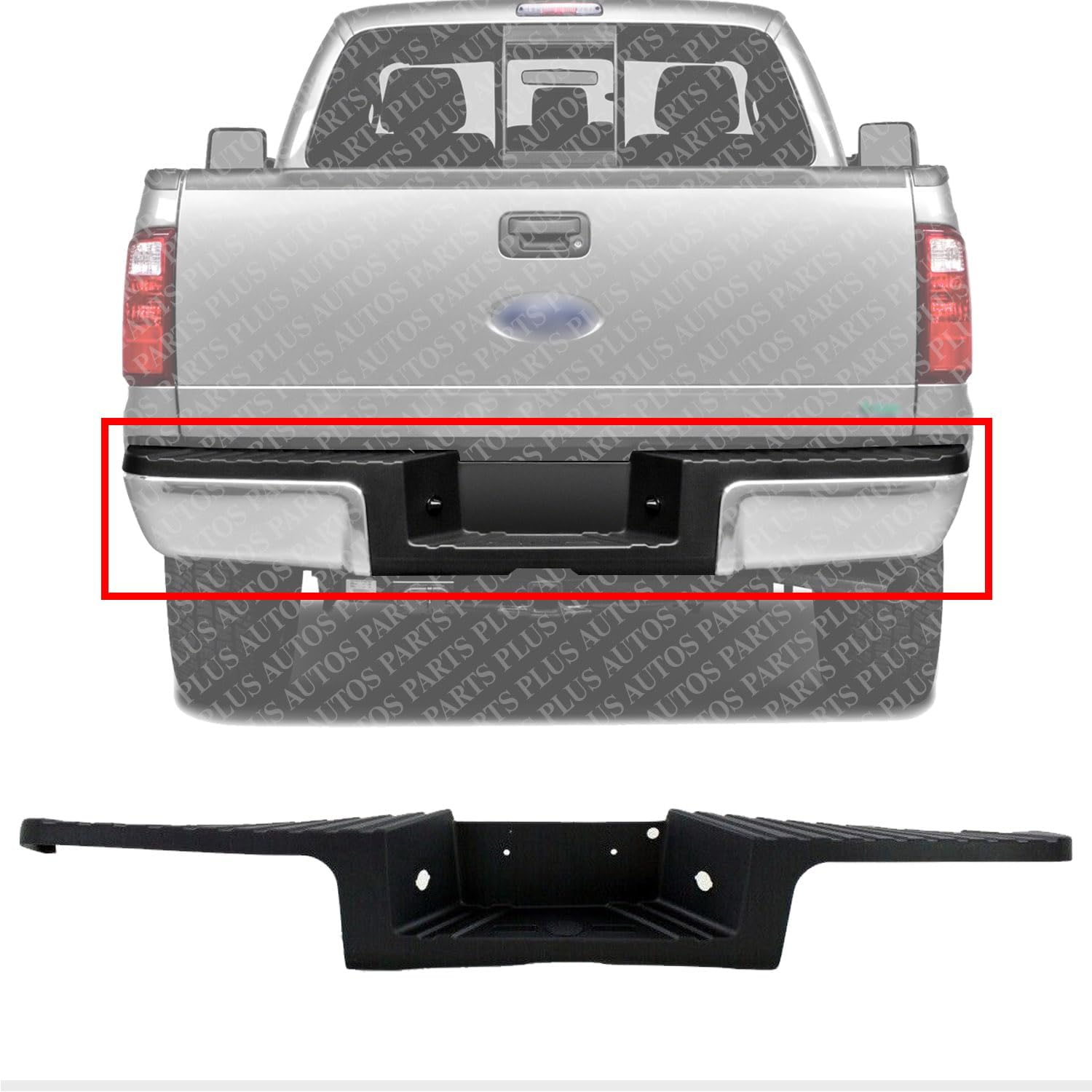 Rear Bumper Step Pad Without Rear Object Sensor Hole Direct Replacement Compatible With 2008-2012 Ford F-Series FO1191131 8C3Z17B807AA