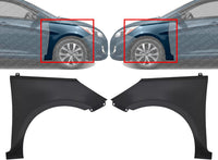 Set Of 2 Front Fender Primed Steel Left Driver & Right Passenger Side Direct Replacement Compatible With 2012-2017 Hyundai Accent HY1241154 HY1240154 663211R350 663111R350