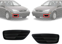 Set Of 2 Front Fog Light Cover Plastic Right Passenger & Left Driver Side Direct Replacement Compatible With 2005-2007 Ford Focus FO1039103 FO1038103 5S4Z17E810AA 5S4Z17E811AA