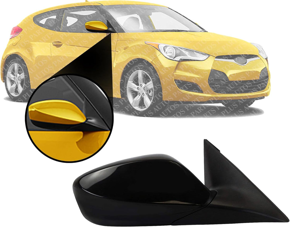 Front Power Mirror Manual Folding Heated Primed Right Passenger Side Direct Replacement Compatible With 2012-2017 Hyundai Veloster HY1321194 HY1321218 876202V340 876202V520