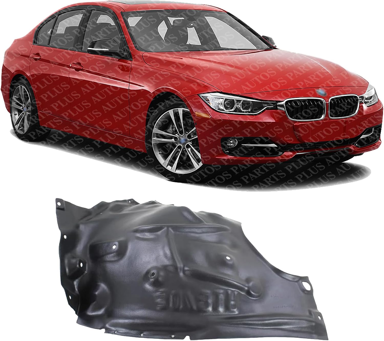 Front Fender Liner Rear Section Plastic Right Passenger Side Direct Replacement Compatible With 2012-2015 BMW 3-Series BM1249132 51717260700