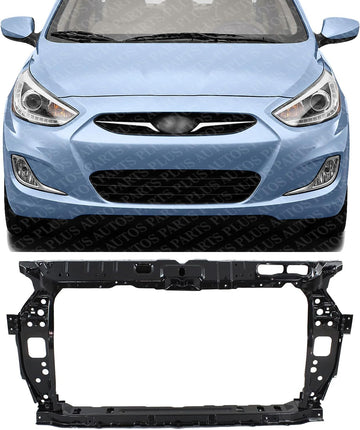 Front Radiator Support Assembly Steel Direct Replacement Compatible With 2012-2014 Hyundai Accent HY1225166 641011R300