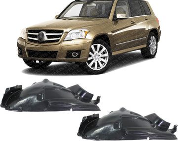 Set Of 2 Front Section Fender Liner Plastic Left Driver & Right Passenger Side Direct Replacement Compatible With 2010 Mercedes Benz GLK- Class MB1249165 MB1248165
