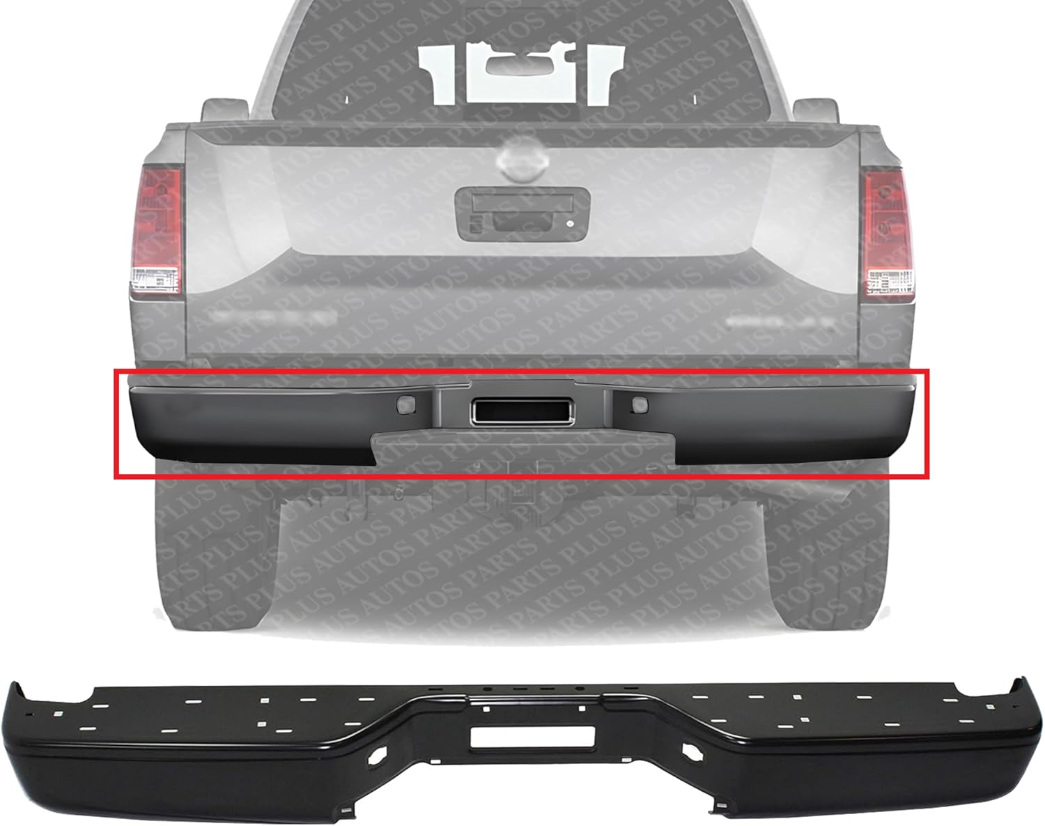 Step Bumper Face Bar Only With Pad Provision Without Mounting Bracket Primed Steel Direct Replacement Compatible With 2007-2015 Nissan Titan NI1102152 850309FM0B
