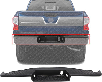 Rear Bumper Center Step Pad Plastic With Blind Spot Detection And Tow Hitch Direct Replacement Compatible With 2017-2023 Nissan Titan / 2016-2023 XD NI1191108 85078EZ00B