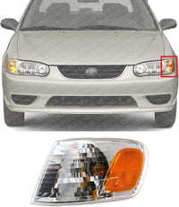 Front Corner Light Assembly Plastic Left Driver Side Direct Replacement Compatible With 2001-2002 Toyota Corolla TO2530137 8152002070