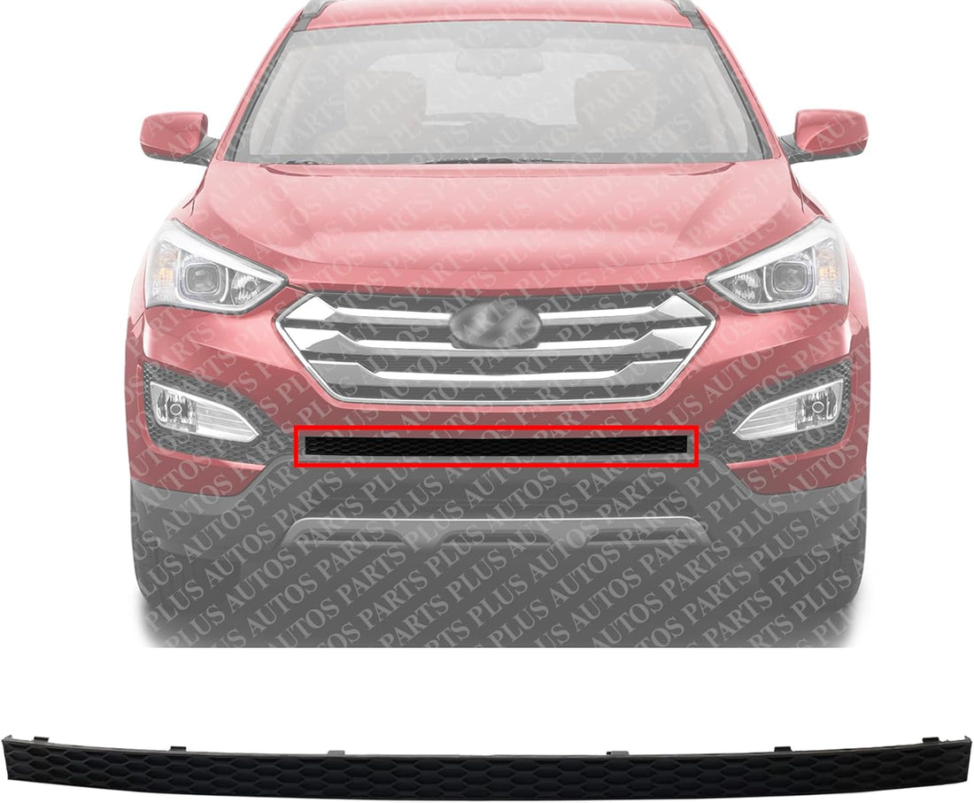 Front Bumper Molding Air Intake Textured Direct Replacement Compatible With 2013-2016 Hyundai Santa HY1206100 865624Z000