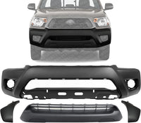 AUTOS PARTS PLUS Front Bumper Cover + Lower Grille + End Caps Textured With Wheel Opening Flares Left & Right Side Direct Replacement Compatible With...