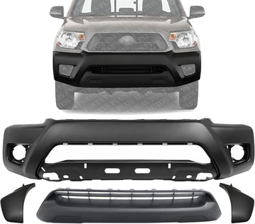 AUTOS PARTS PLUS Front Bumper Cover + Lower Grille + End Caps Textured With Wheel Opening Flares Left & Right Side Direct Replacement Compatible With...