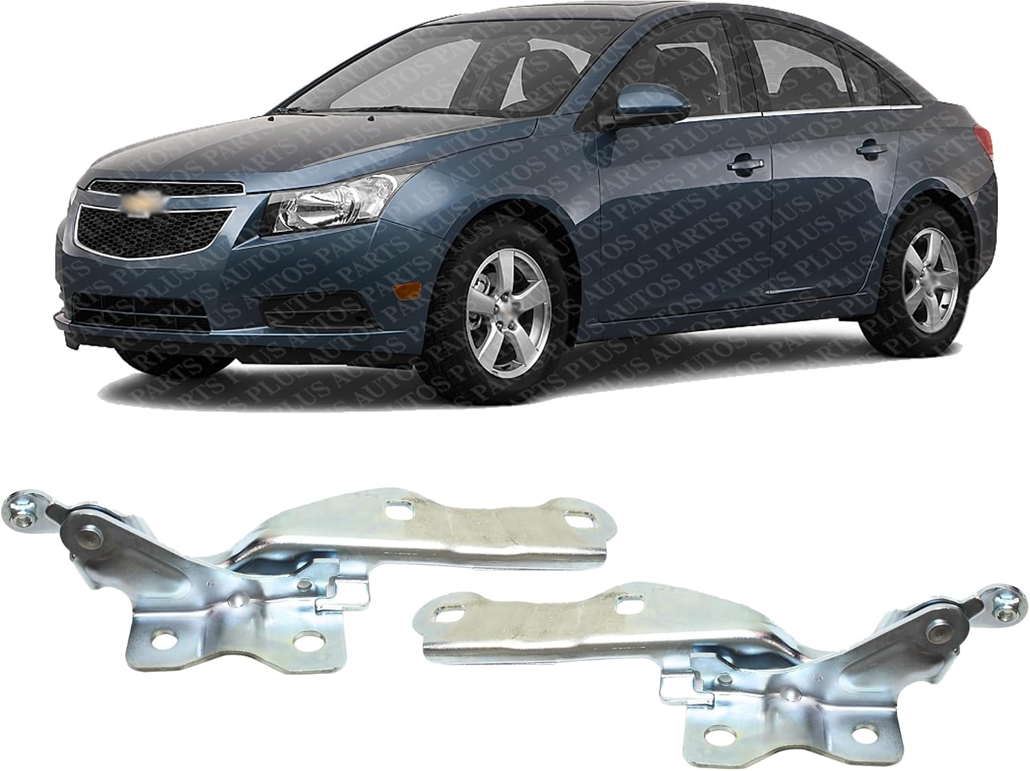Set of 2 Front Hood Hinger Steel Left Driver & Right Passenger Side Direct Replacement Compatible with 2011-2015 Chevrolet Cruze / 2016 Limited GM1236139 GM1236138 95406039 95406038