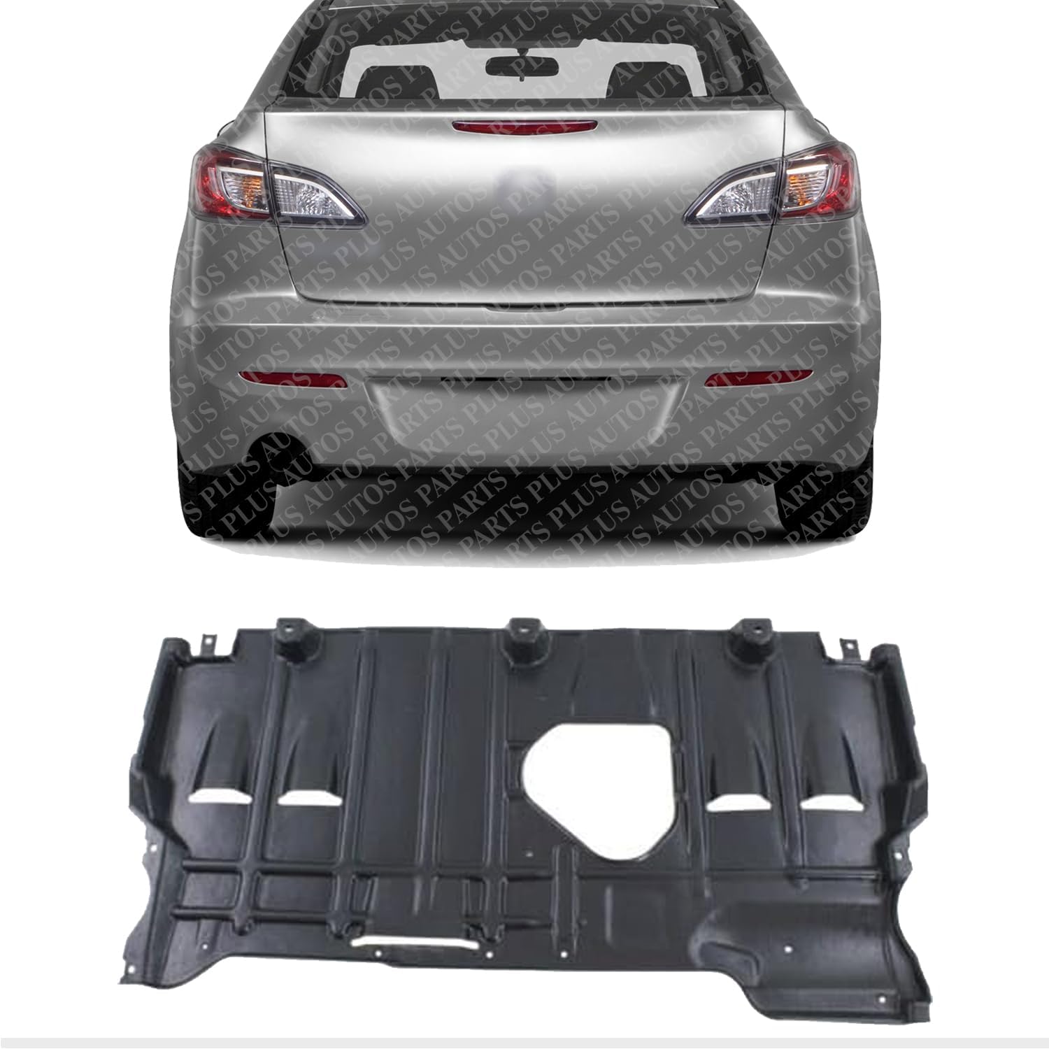 Rear Engine Splash Shield Under Cover Direct Replacement Compatible with 2010-2013 Mazda 3 MA1228112 BBM456110C