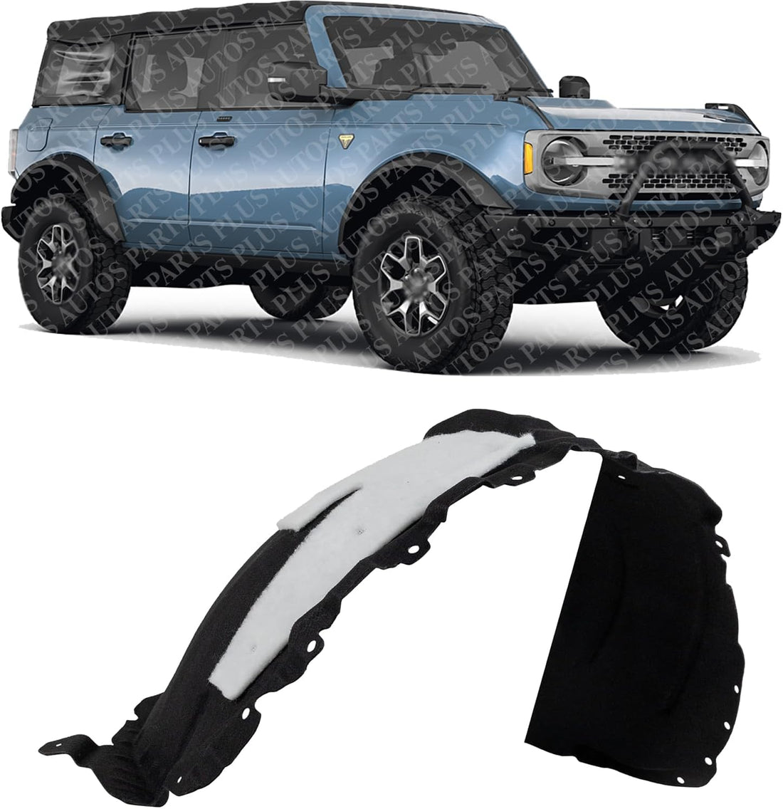 Front Fender Liner Right Passenger Side Direct Replacement Compatible with 2021-2024 Ford Bronco Sport FO1249219 M1PZ16102B