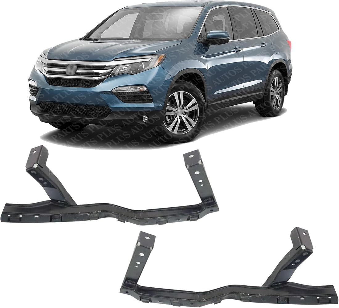 Set Of 2 Front Bumper Cover Support Bracket Steel Left Driver & Right Passenger Side Direct Replacement Compatible With 2016-2022 Honda Pilot / 2017-2020 Honda Ridgeline