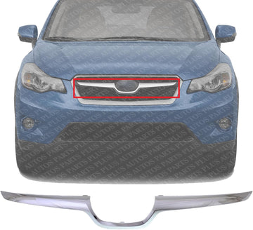 Front Grille Molding Center Chrome Plastic Direct Replacement Compatible With 2013-2015 Subaru XV Crosstrek SU1210100 91123FJ040