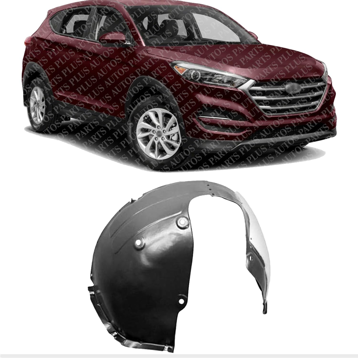 Front Fender Liner Injection Form Right Passenger Side Direct Replacement Compatible with 2016-2018 Hyundai Tucson HY1249156 86812D3000