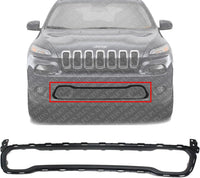 Front Bumper Molding Dark Gray Direct Replacement Compatible With 2014-2018 Jeep Cherokee CH1044112 CH1044113 68210024AC 68203230AB