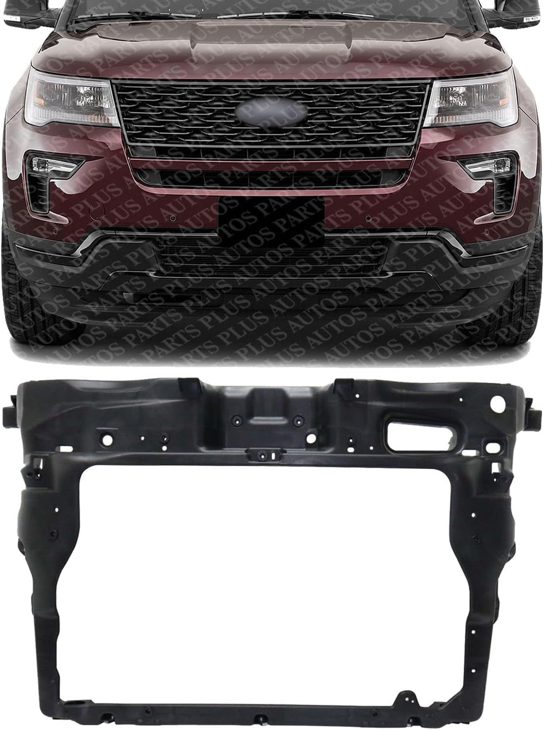 Front Radiator Support Plastic Direct Replacement Compatible With 2016-2019 Ford Explorer FO1225235 FB5Z16138A