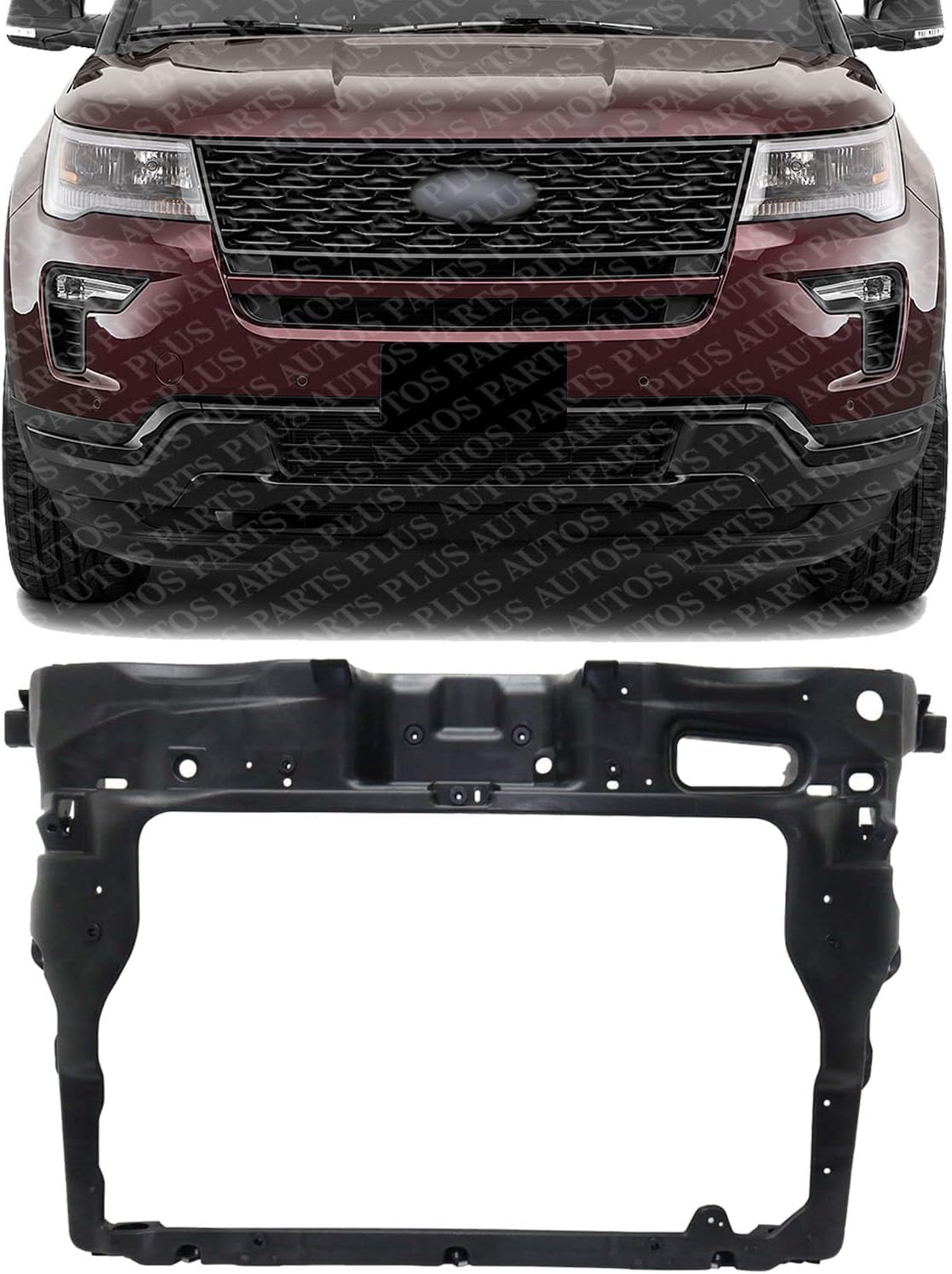Front Radiator Support Plastic Direct Replacement Compatible With 2016-2019 Ford Explorer FO1225235 FB5Z16138A