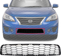 Front Bumper Lower Grille Textured Plastic Direct Replacement Compatible With 2013-2015 Nissan Sentra NI1036100 622543RM0A