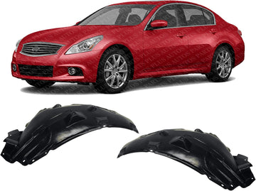 Set Of 2 Front Fender Liner Rear Section Right Passenger & Left Driver Side Direct Replacement Compatible With 2009-2013 Infiniti G37 / 2007-2008 G35 / 2015 Q40 IN1249107 IN1248126