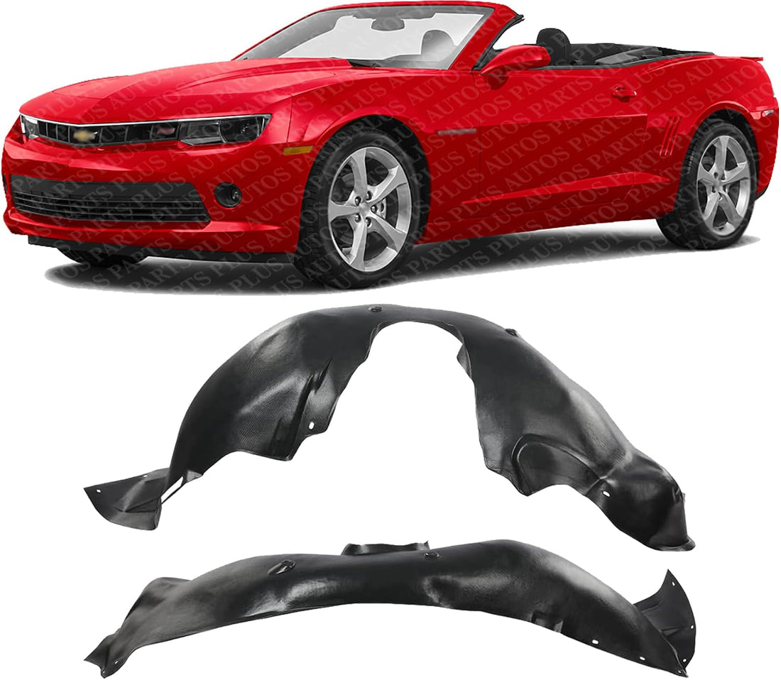Set Of 2 Front Fender Liner Right Passenger & Left Driver Side Direct Replacement Compatible With 2014-2015 Chevrolet Camaro GM1249251 GM1248251 22829468 22829469