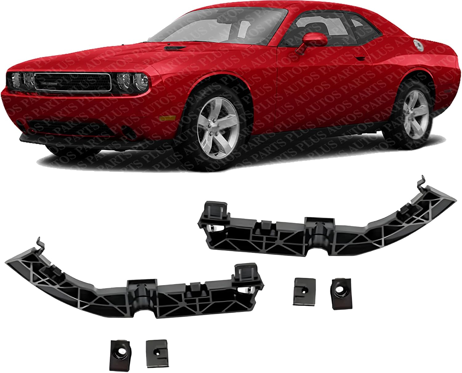 Set Of 2 Front Bumper Retainer Plastic Right Passenger & Left Driver Side Direct Replacement Compatible With 2008-2022 Dodge Challenger CH1033100 CH1032100 68024342AD 68024342AC