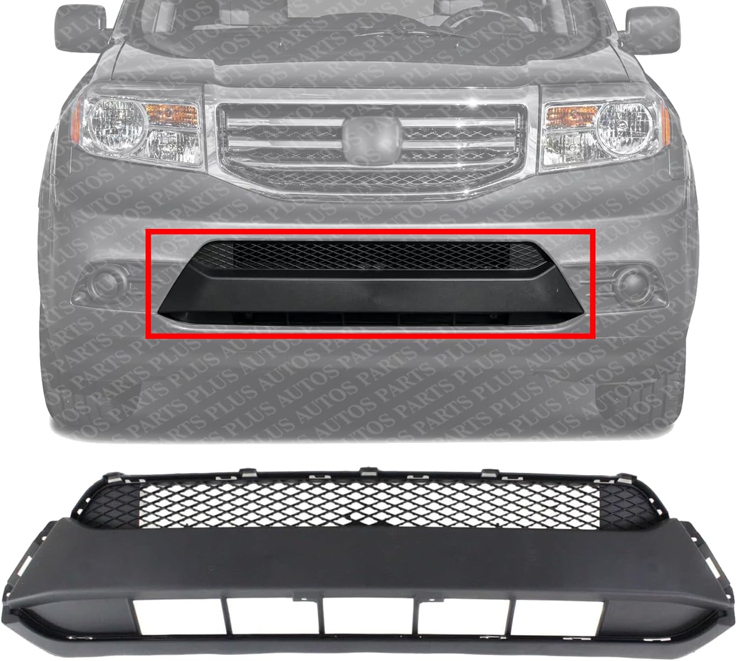Front Bumper Molding Garnish Textured Direct Replacement Compatible With 2012-2015 Honda Pilot HO1044100 71103SZAA50