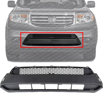 Front Bumper Molding Garnish Textured Direct Replacement Compatible With 2012-2015 Honda Pilot HO1044100 71103SZAA50