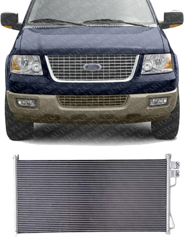 Front A/C Condenser Aluminum Core Direct Replacement Compatible With 1997-2006 Ford Expedition FO3030138 6L1Z19712AA