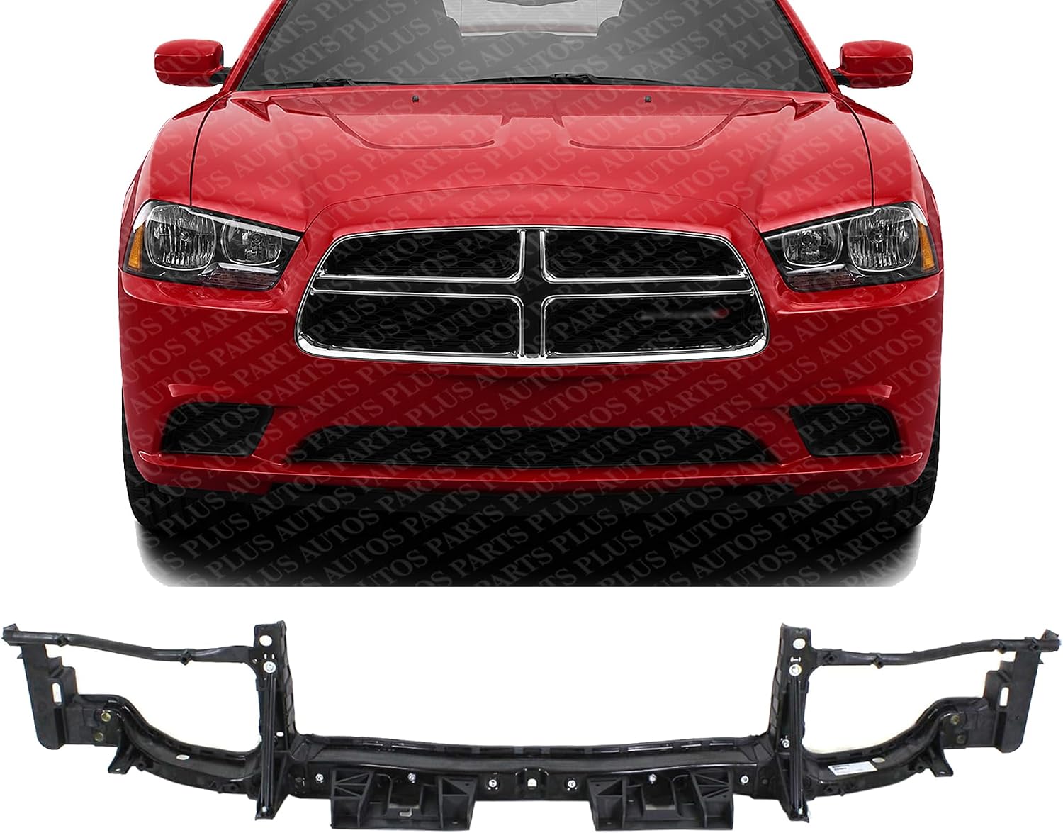 Front Upper Radiator Support Tie Bar Plastic With Steel Direct Replacement Compatible With 2011-2014 Dodge Charger CH1225235 68142202AA