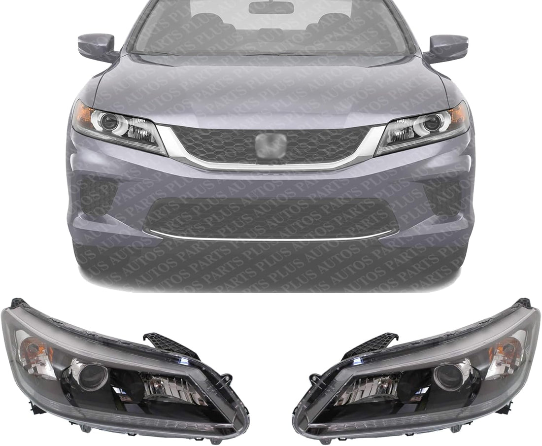 Set Of 2 Front Headlight Assembly Halogen Right Passenger & Left Driver Side Direct Replacement Compatible With 2013-2015 Honda Accord HO2503151 HO2502151 33100T2AA01 33150T2AA01
