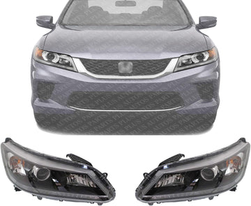Set Of 2 Front Headlight Assembly Halogen Right Passenger & Left Driver Side Direct Replacement Compatible With 2013-2015 Honda Accord HO2503151 HO2502151 33100T2AA01 33150T2AA01