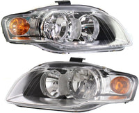 Set Of 2 Front Head Light Assembly Left Driver & Right Passenger Side Direct Replacement Compatible With 2005-2009 Audi A4 / Quattro AU2502128 AU2503128 AU2502128 AU2503128
