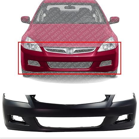 AUTOS PARTS PLUS Front Bumper Cover Primed With Fog Light Holes Direct Replacement Compatible With 2006-2007 Honda Accord HO1000235 04711SDLA90ZZ