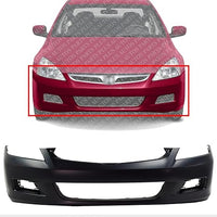 AUTOS PARTS PLUS Front Bumper Cover Primed With Fog Light Holes Direct Replacement Compatible With 2006-2007 Honda Accord HO1000235 04711SDLA90ZZ