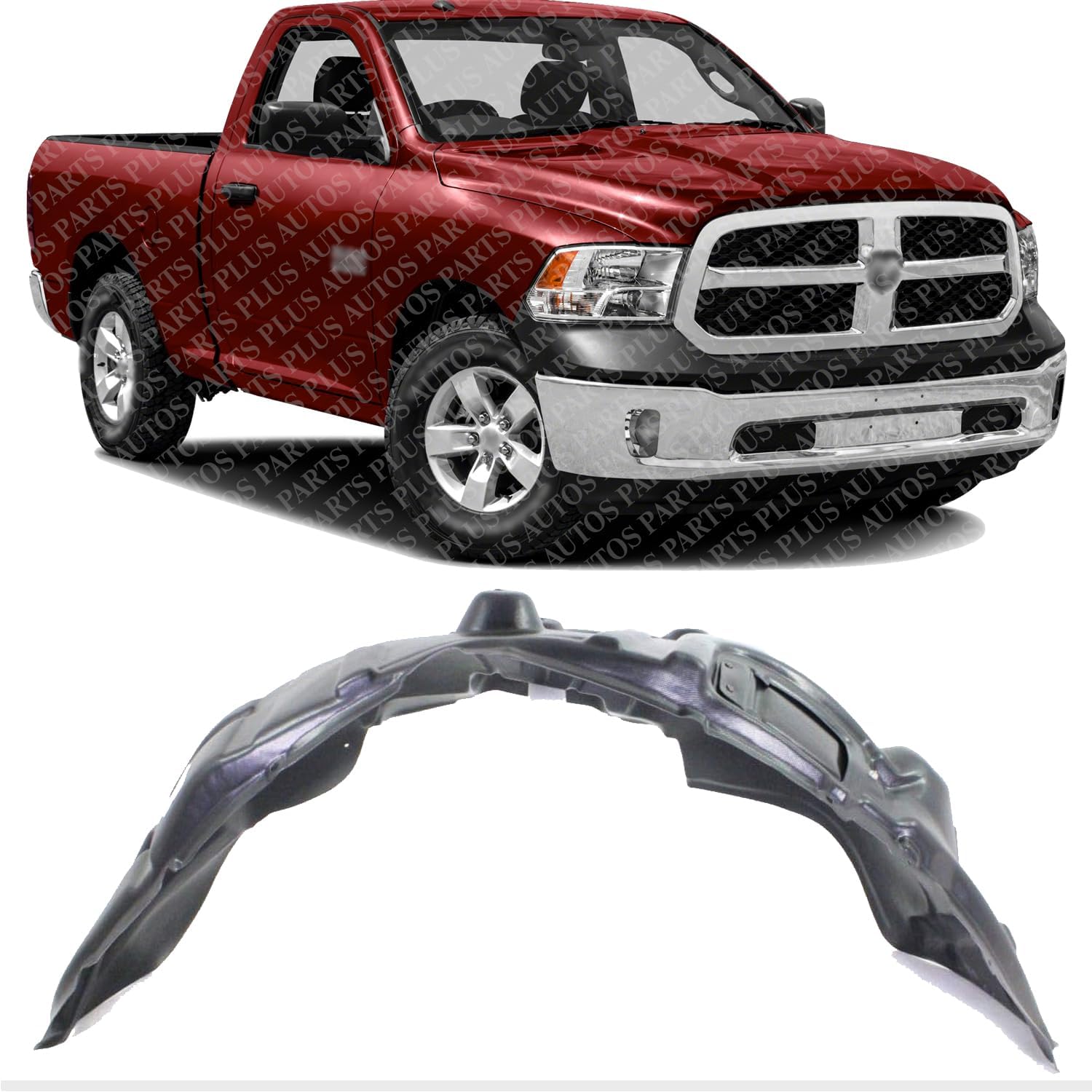 Front Fender Liner Right Passenger Side Direct Replacement Compatible With 2009-2018 Dodge Ram 1500 CH1249152 68110686AE