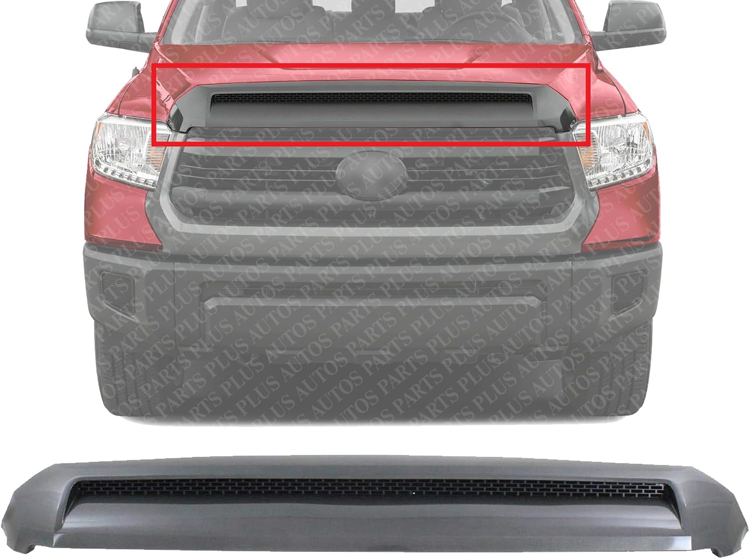 Front Hood Scoop Assembly Textured With Painted Gray Molding Direct Replacement Compatible With 2014-2021 Toyota Tundra TO1231101 761800C010
