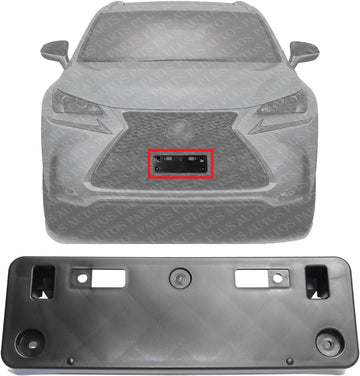 Front License Plate Bracket Textured Plastic Direct Replacement Compatible with 2015-2017 Lexus NX200T / NX300H LX1068120 5211478090