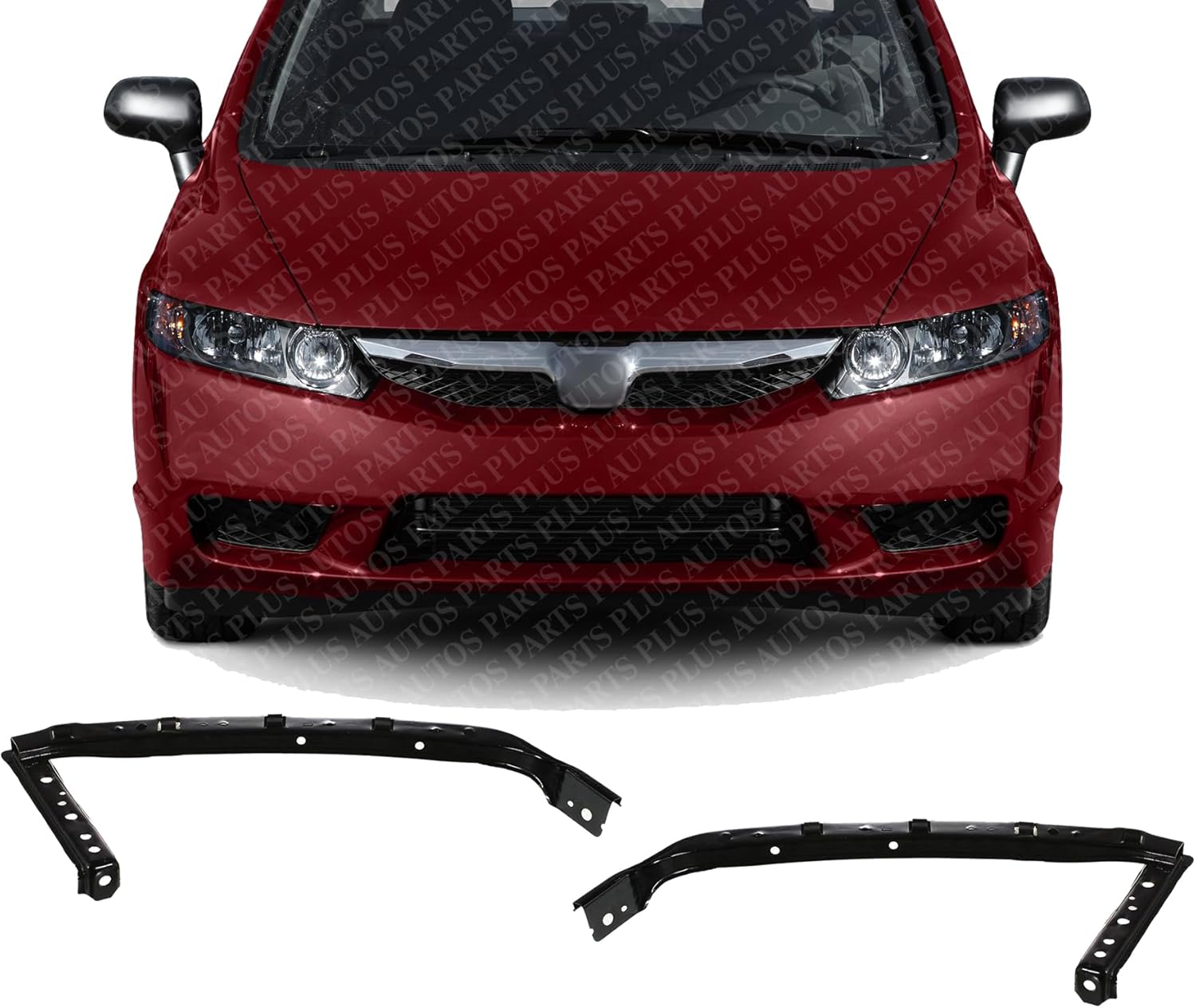 Set Of 2 Front Bumper Upper Cover Bracket Left Driver & Right Passenger Side Direct Replacement Compatible With 2006-2011 Honda Civic HO1067108 HO1066106 71140SNAA00 71190SNAA00