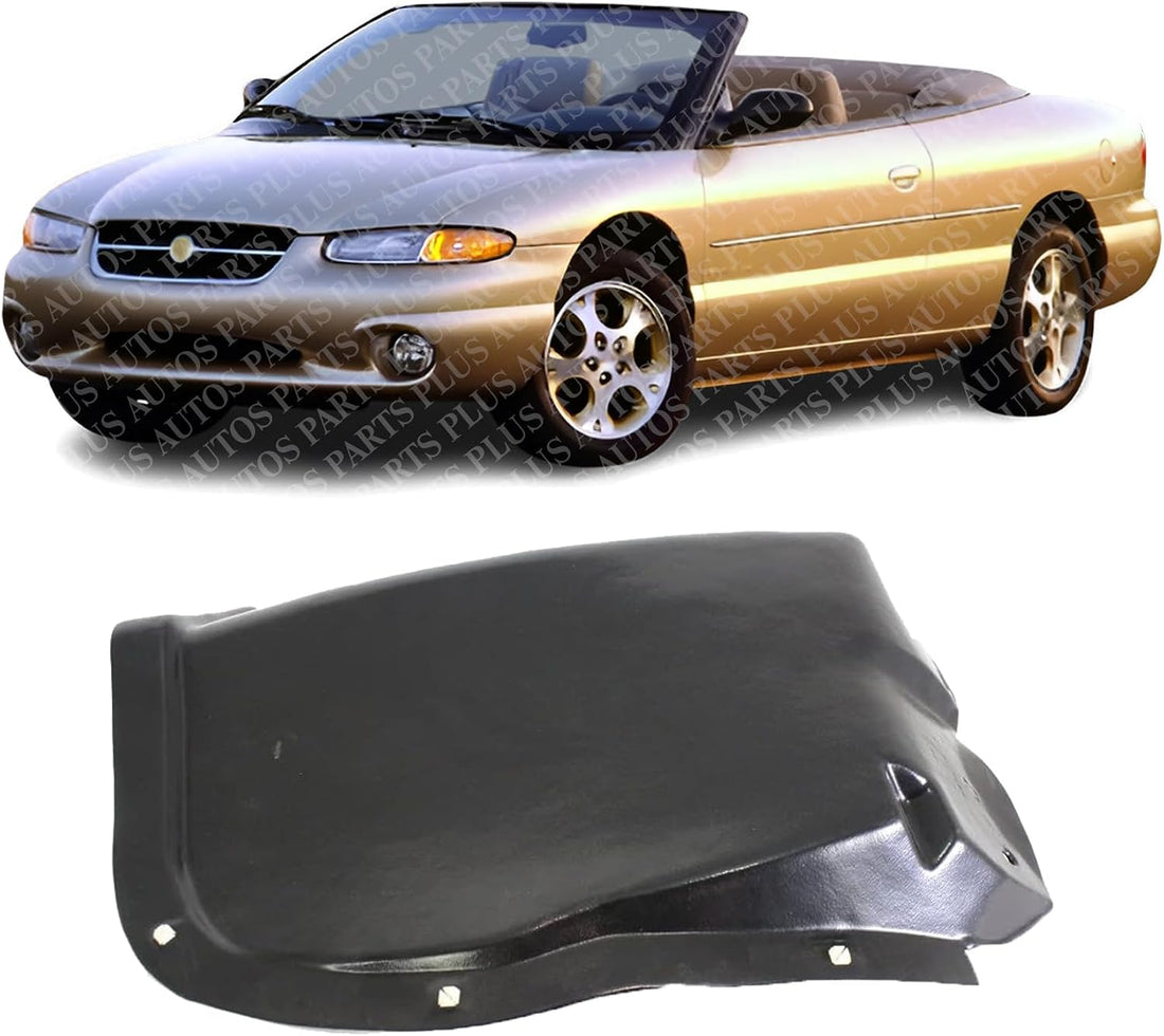 Front Section Fender Liner Left Driver Side Direct Replacement Compatible With 1996-2000 Chrysler Sebring CH1248122 5256837