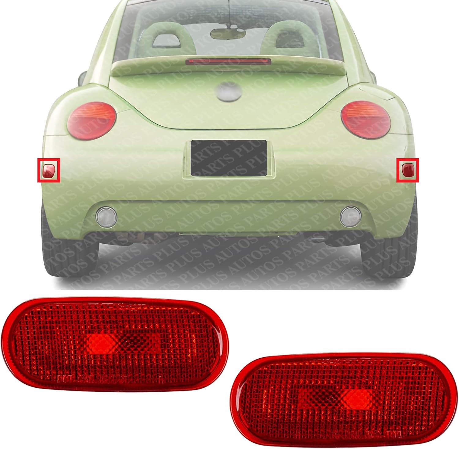 Rear Side Marker Corner Light Lens And Housing Plastic Left Driver & Right Passenger Side Direct Replacement Compatible With 1998-2005 Volkswagen Beetle VW2861101 VW2860101