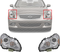 PLUS Set Of 2 Front Head Light Assembly Left Driver & Right Passenger Side Direct Replacement Compatible With 2011-2012 Infiniti G25 / 2010-2013 G37 / 2015 Q40 IN2503140 IN2502140