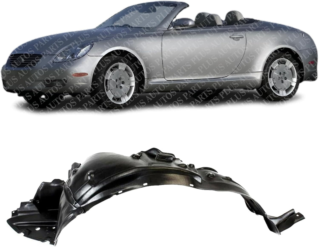 Front Fender Liner Left Driver Side Direct Replacement Compatible With 2002-2005 Lexus SC430 LX1248103 5380624020