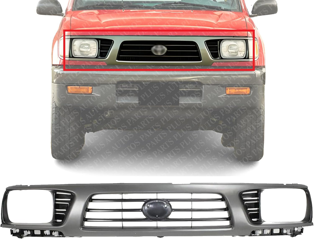 Front Grille Gray Shell With Painted Black Insert Plastic Direct Replacement Compatible With 1995-1997 Toyota Tacoma TO1200198 5310035310