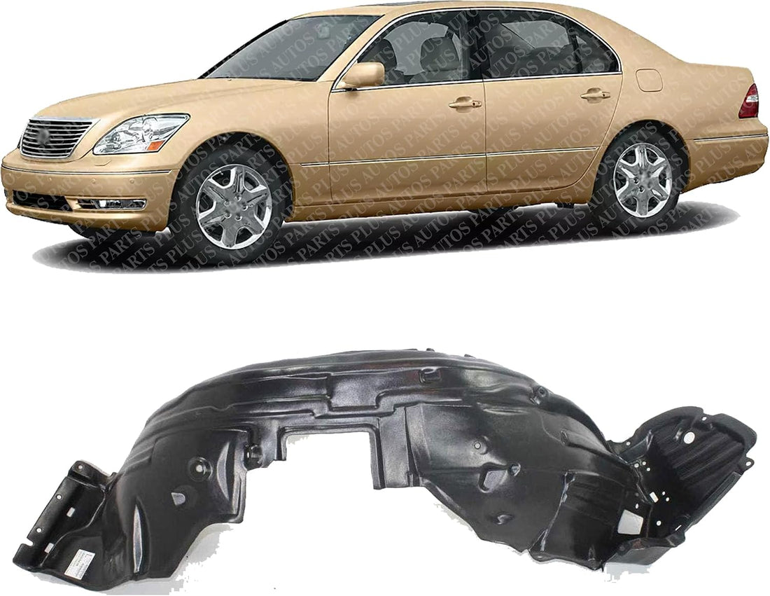 Front Fender Liner Left Driver Side Direct Replacement Compatible With 2004-2006 Lexus LS430 LX1250114 5380650030
